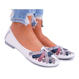 Kvinnors Ballerinor Maciejka Läder Vit 01358