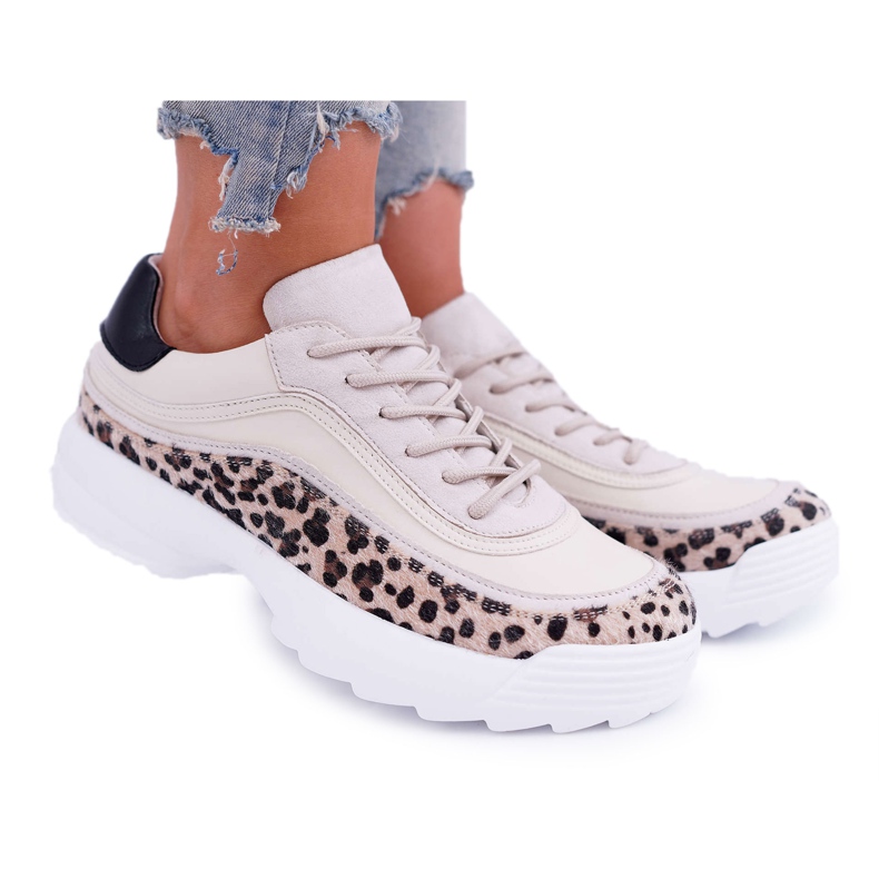 FC1 Kvinnors sportskor Leopard Debora beige brun