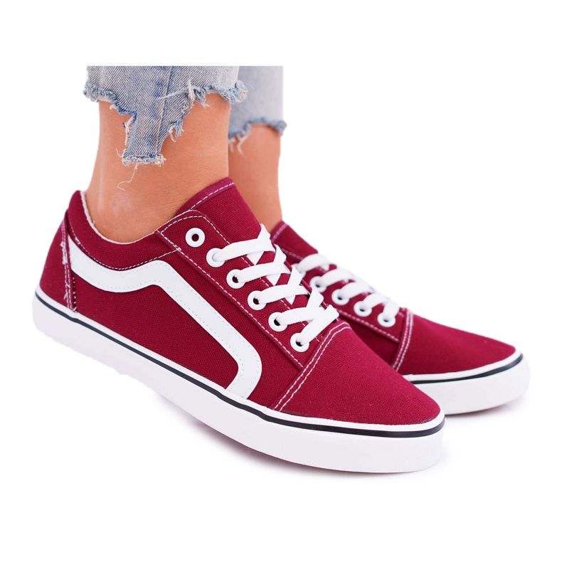 NEWS Dam Sneakers Burgundy Bestro röd