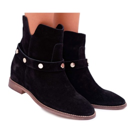 Kvinnors stövlar Laura Messi 1890 mocka läder svart Darmah