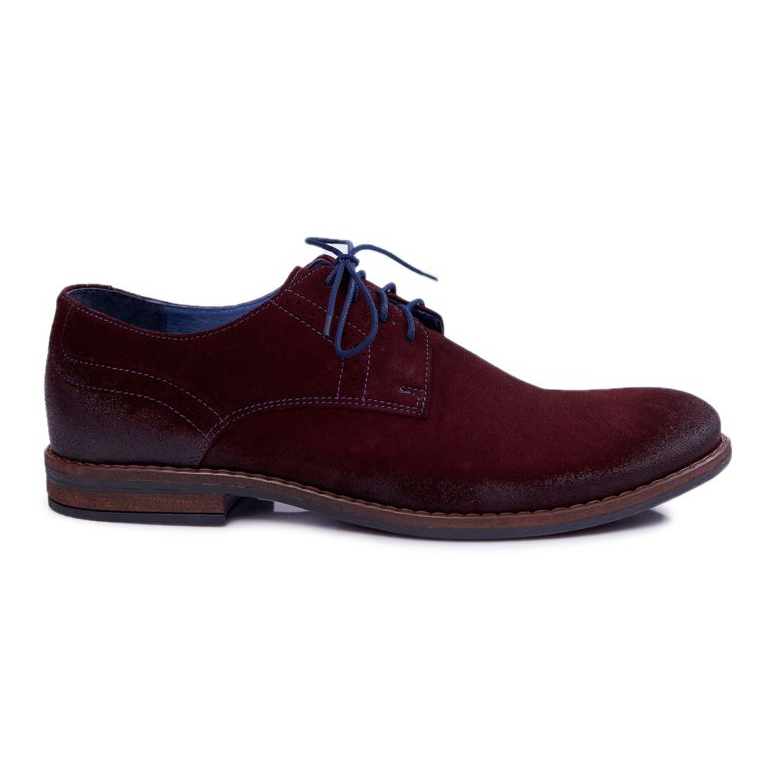 Brogues herr Casual Leather Nikopol Burgundy Lajos röd