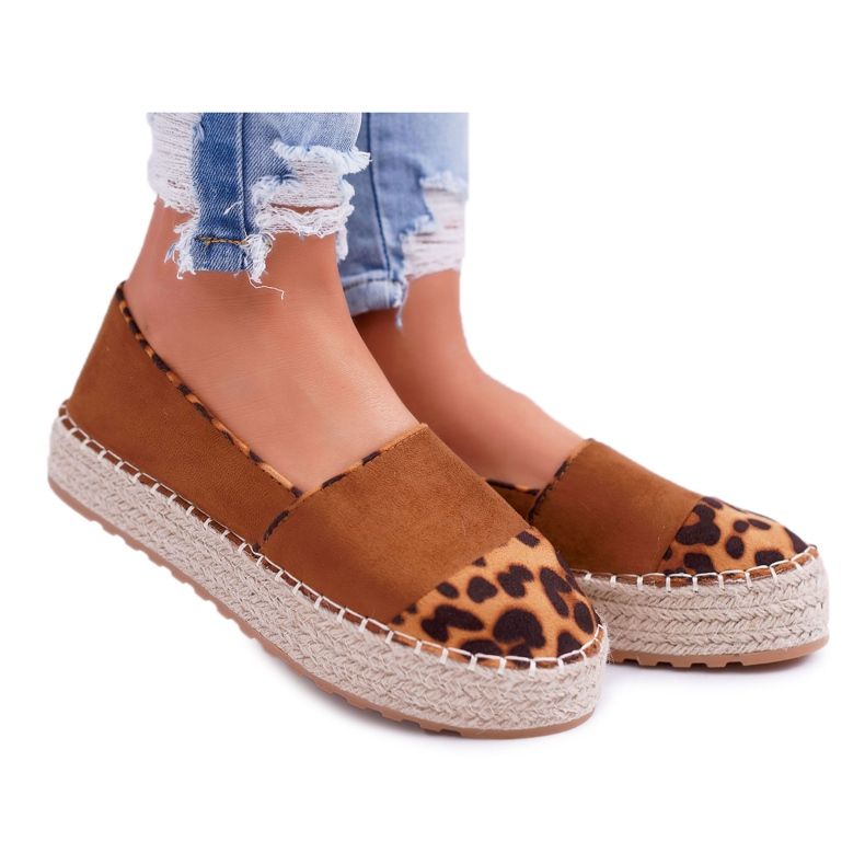 Kvinnors Espadrilles Camel Platform Ringer brun