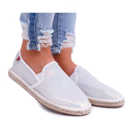 Dam Espadrilles Big Star Iridescent Paljetter Vit DD274A162