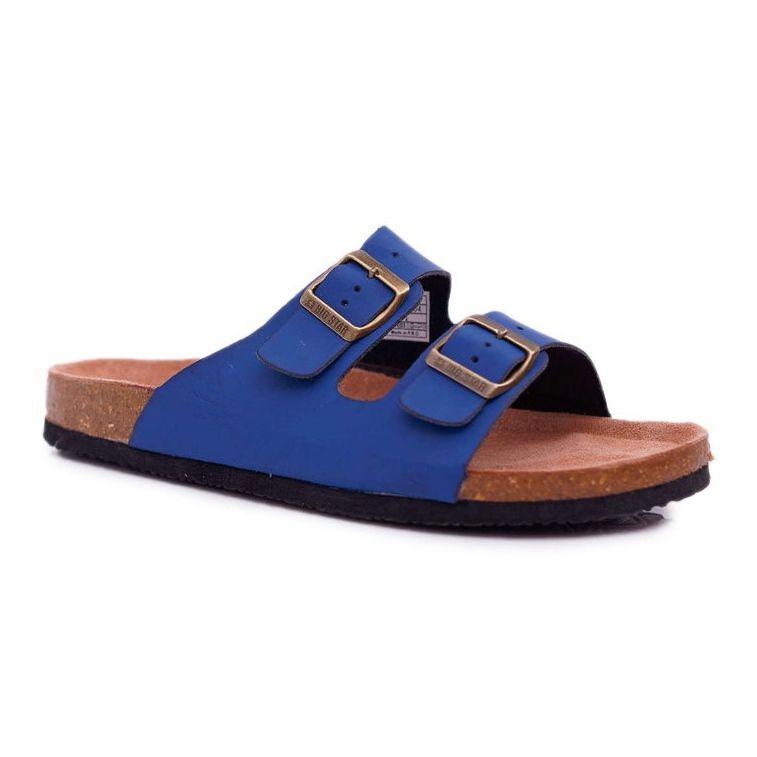 Herrtofflor med spännen Big Star Navy Blue DD174604 marinblå