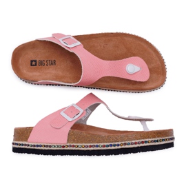 Rosa flip-flops för kvinnor Big Star DD274133