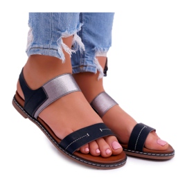 Sandaler för kvinnor Flat Sergio Leone SK014 Svart Agrina