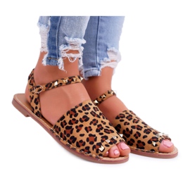 Sandaler för kvinnor Lu Boo mocka Leopard Silena brun