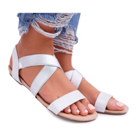 EVE Eleganta damsandaler Silver Carme grå