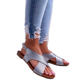 Kvinnors sandaler Läder Laura Messi Silver 1960 grå