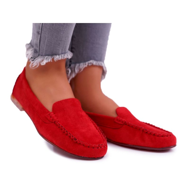 Dam Loafers Sergio Leone Mocka Röd Vintad