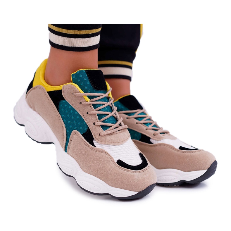 NFR Kvinnors sportskor mocka grön gul Lollipop mångfärgad