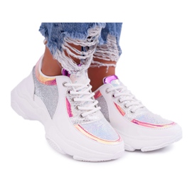 Kvinnors sportskor Tjock sula Glitter Vit Ranea grå