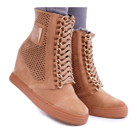 Dam Sneakers Lu Boo Openwork Mocka Camel Clamma brun