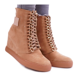 Dam Sneakers Lu Boo Guldkedja Mocka Camel Monica brun