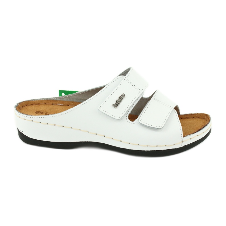 Inblu Women's Leather Flip Flops 158D107 White vit