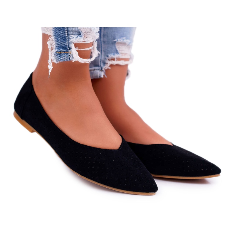 Kvinnors Ballerinas Lu Boo Openwork Black Dessert svart