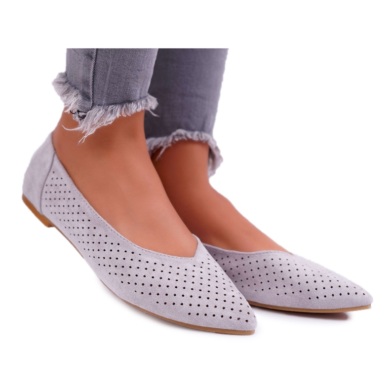 Kvinnors Ballerinas Lu Boo Openwork Grå efterrätt