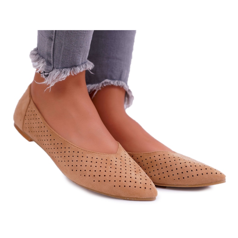 Kvinnors Ballerinas Lu Boo Openwork Camel Dessert brun