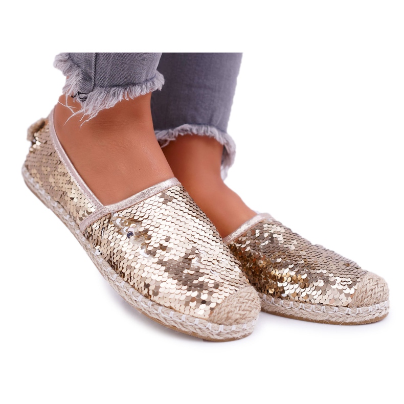Kvinnors Espadrilles Lu Boo Gold Paljetter Destino gyllene