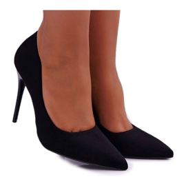 PS1 Svart Yanna stilettos för mocka