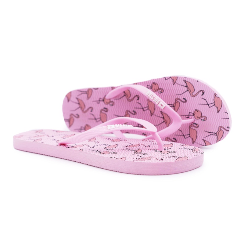 Dam Tofflor Flip-flops Big Star Pink Flamingos AA274A176 rosa