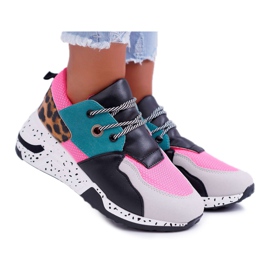 FRJEIN Kvinnors sportskor Leopard Mix Timoti mångfärgad