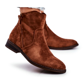 EVE Dam stövlar Cowboy Flat Heel Camel Plemmi brun
