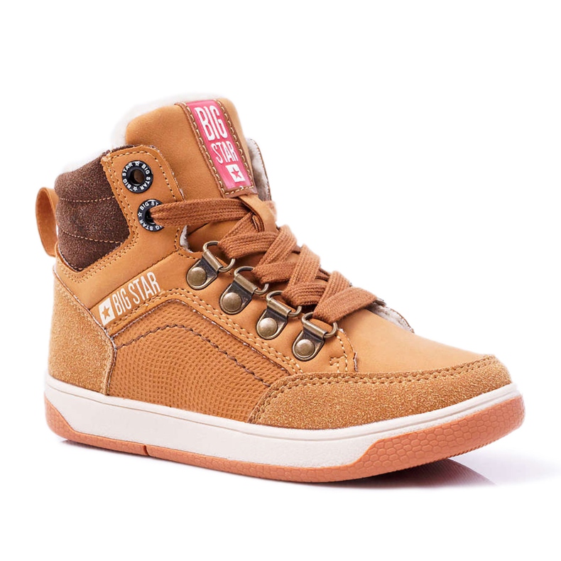 Barnpojkskor Sneakers Big Star Fårskinn Kamel EE374085 brun