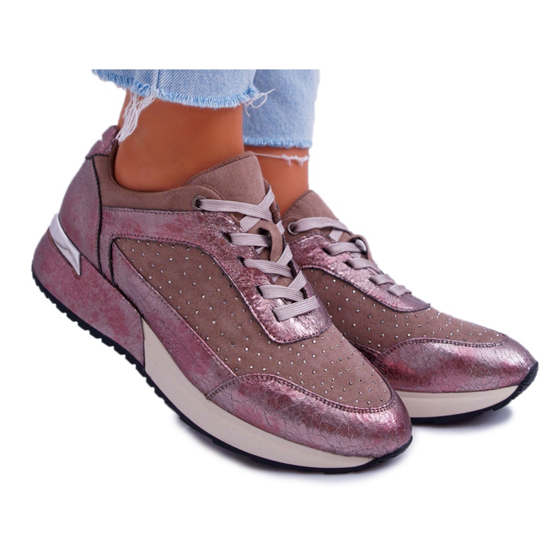 Kvinnors sportskor Beige Sergio Leone Ondar brun rosa