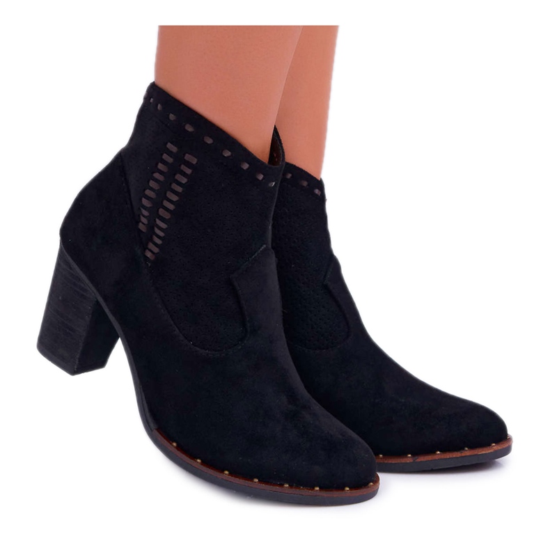 FP1 Dam stövlar på hälen mocka svart Westema