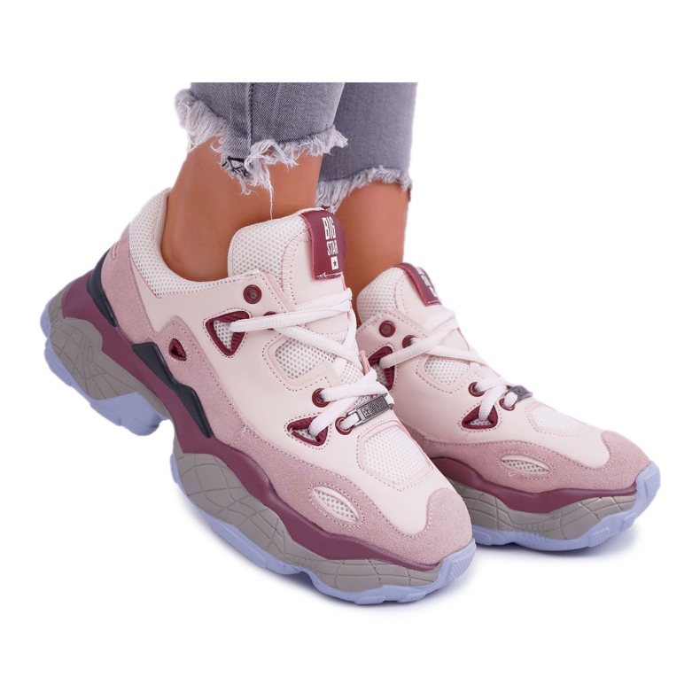 Kvinnors sportskor Big Star av Daniel Lopez FF274432 brun röd mångfärgad