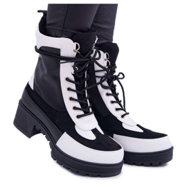 HAN Ridley stövlar med hög snörning vit svart