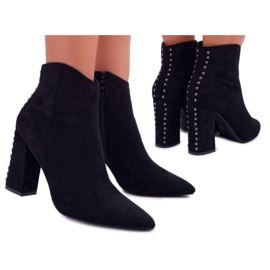 SEA Damskor på hög klack med nitar i Spitz RB23P svart mellanmål