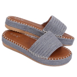 Blå espadrilles tofflor 7970-PL Denim mångfärgad