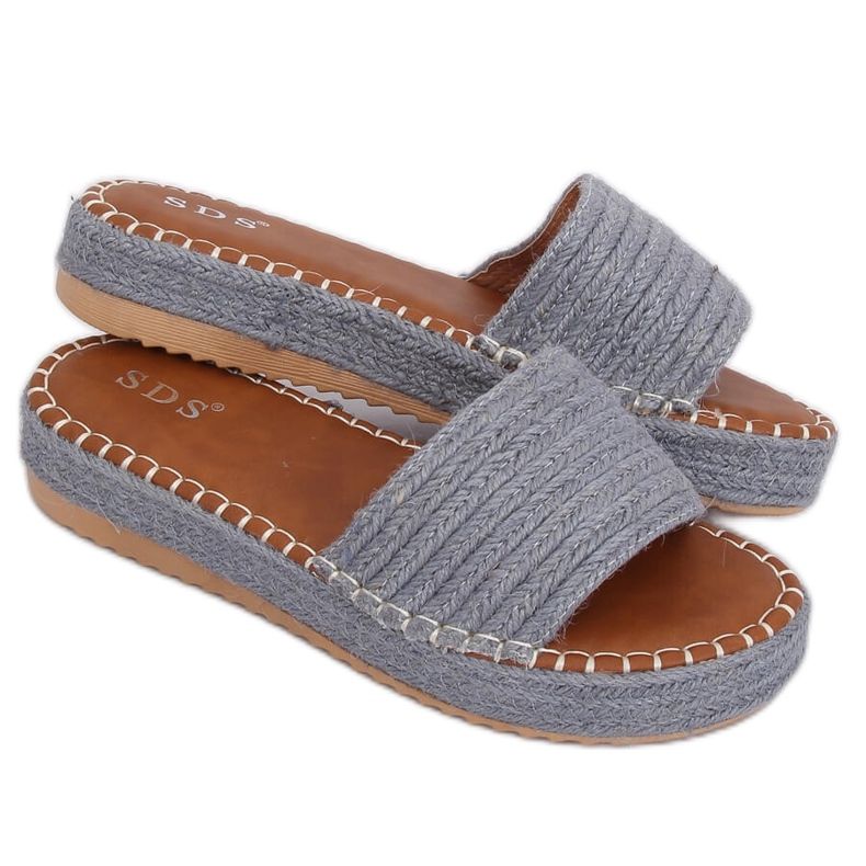 Blå espadrilles tofflor 7970-PL Denim mångfärgad