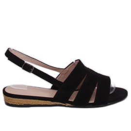 Svarta sandaler espadrilles 9291 Negro