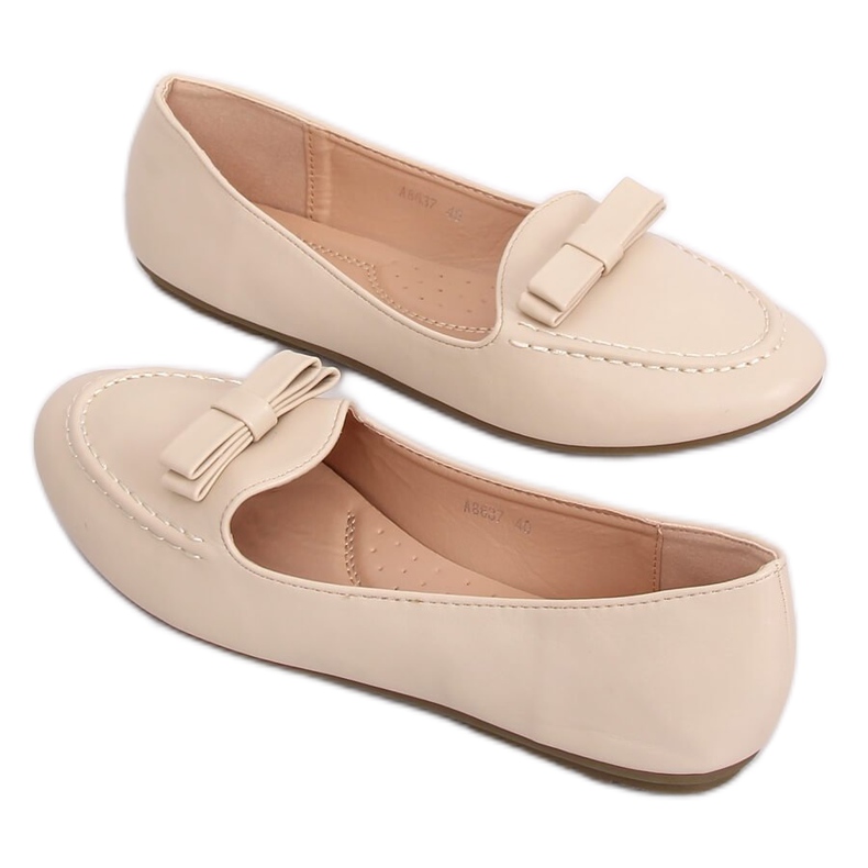Dam beige loafers A8637 Beige II Kvalitet
