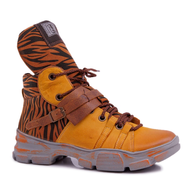 Damstövlar Läder Maciejka Gul 04218 brun