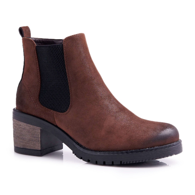 Damskor på högklackat Sergio Leone Brown BT702 brun