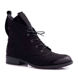 S.Barski Kvinnors höga stövlar Svart mocka Barski 75-13