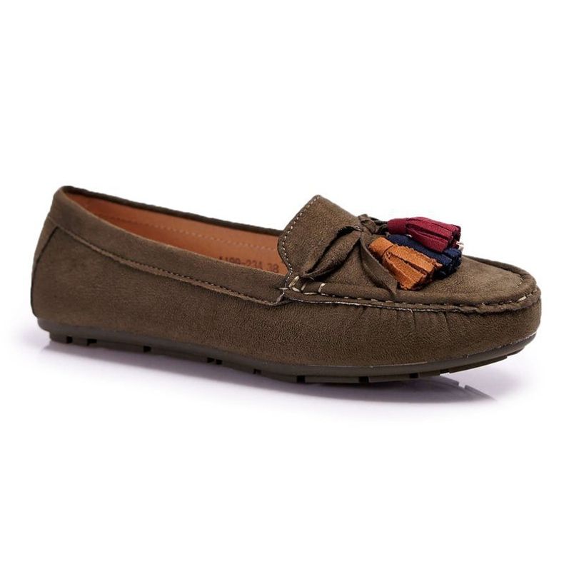 S.Barski Dam Loafers Mocka Khaki S. Barki A199 Mohabe kaki grön
