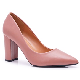 FRJ Kvinnors pumps på hälen Femmini Mörkrosa