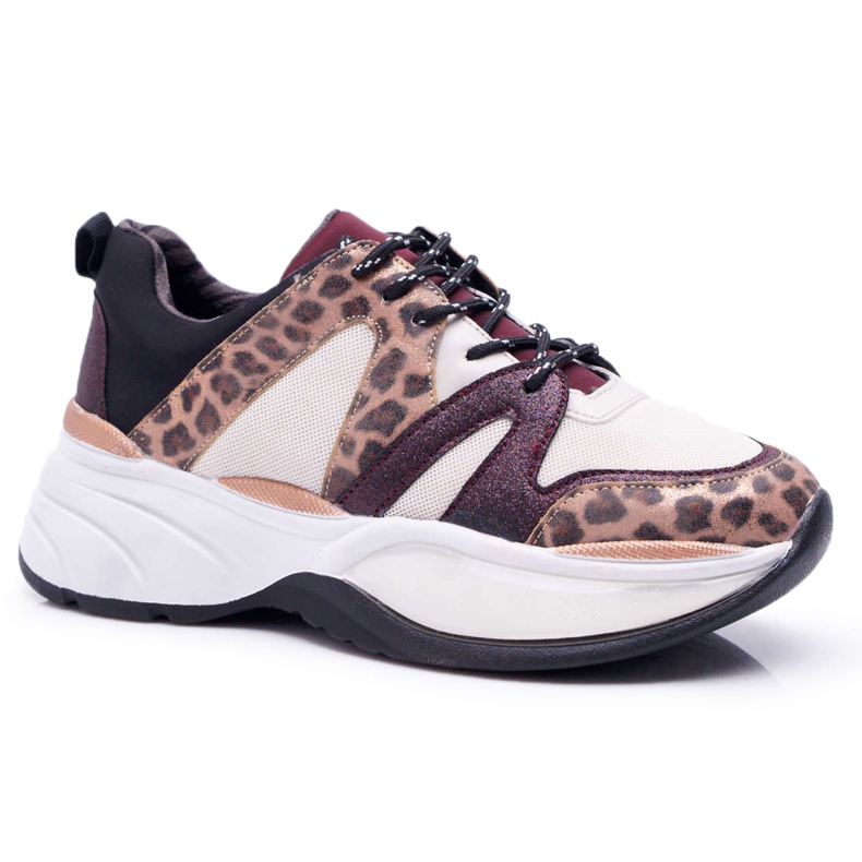 Kvinnors sportskor Burgundy Snake Skin Larey röd