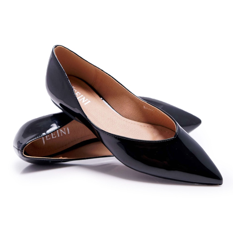 FRJEIN Kvinnors Ballerinor Lackade I Spitz Svart Berätta