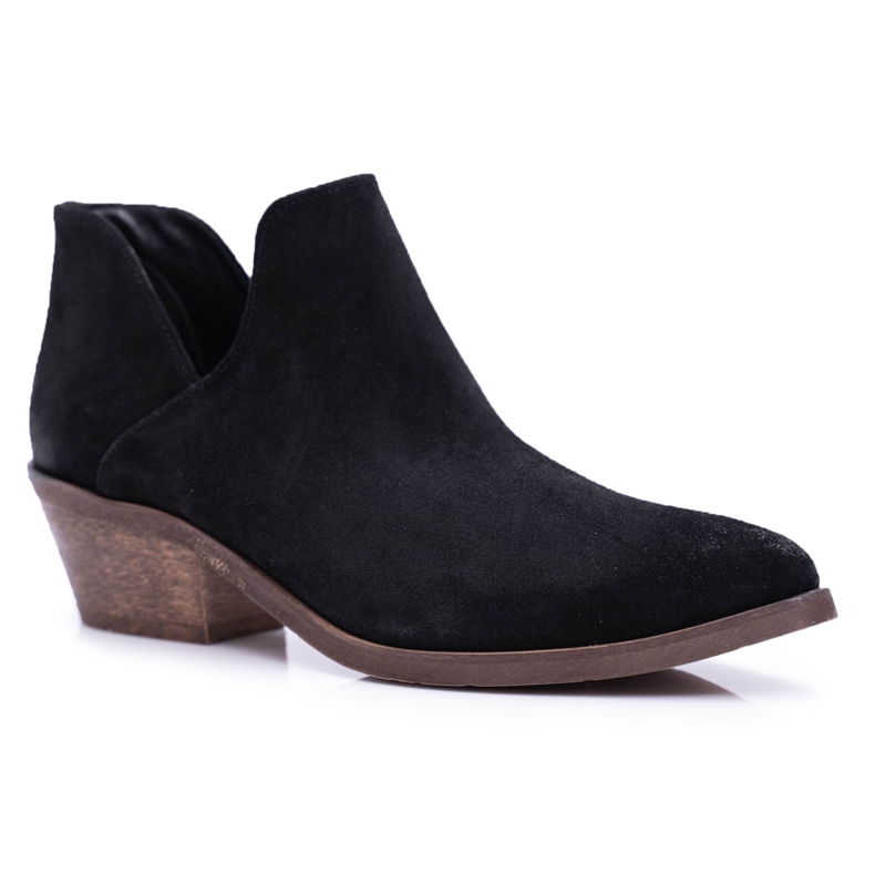 Nicole Damskor Svart fjäderläder Anabella