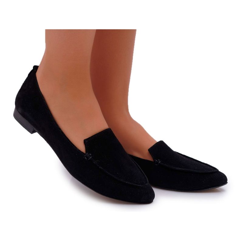Nicole Dam Loafers Mocka Läder Loafers Svart Homny