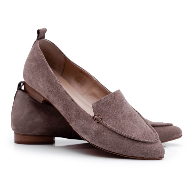 Nicole Dam Loafers Mocka Läder Loafers Cappuccino Homny beige