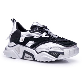 Kvinnors sportskor Big Star av Daniel Lopez Svart Silver FF274A527 grå