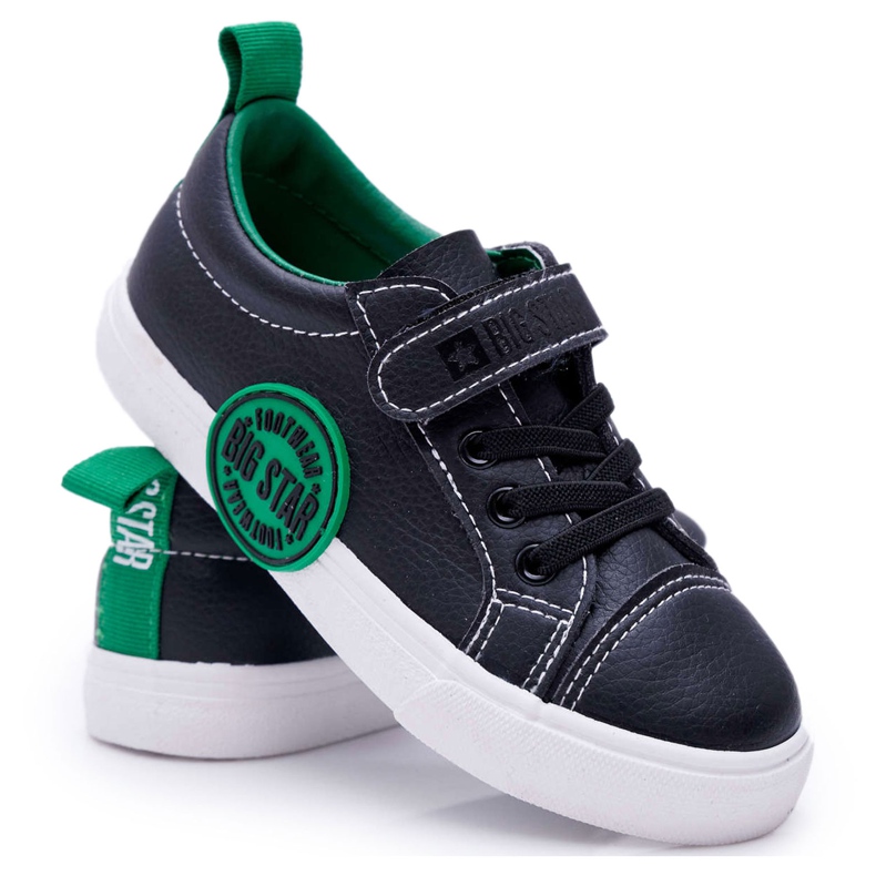 Barnskor Sneakers Big Star With Velcro Black FF374087 svart