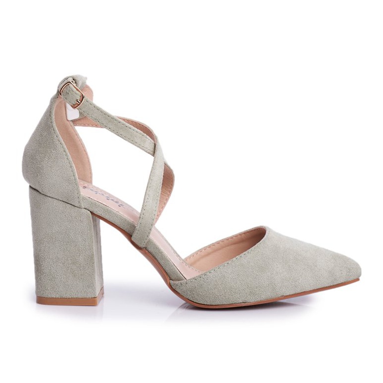 PS1 Kvinnors pumpar på en klack med spetsgrön trafik mångfärgad